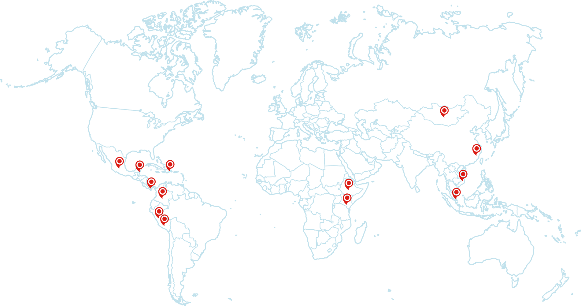 CTD-Map global map showing pins of collaboration locations
